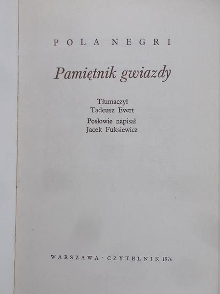 Negri Pola  - Pamiętnik gwiazdy