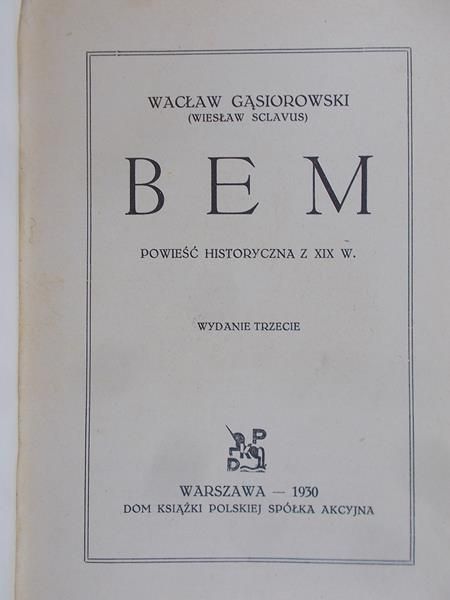 Gąsiorowski Wacław - Bem, 1930 r.