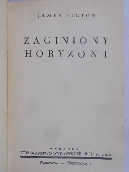 Hilton James - Zaginiony horyzont, 1939 r.