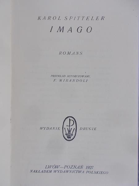 Spitteler Karol - Imago, 1927 r.