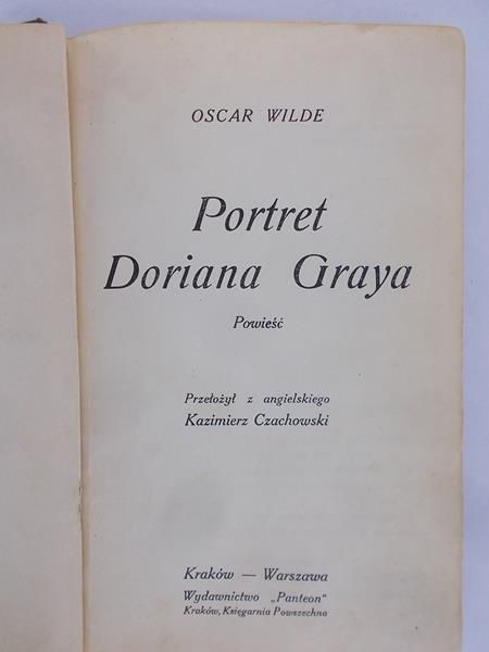 Wilde Oscar - Portret Doriana Graya 1928r.