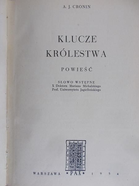 Cronin Archibald Joseph - Klucze królestwa
