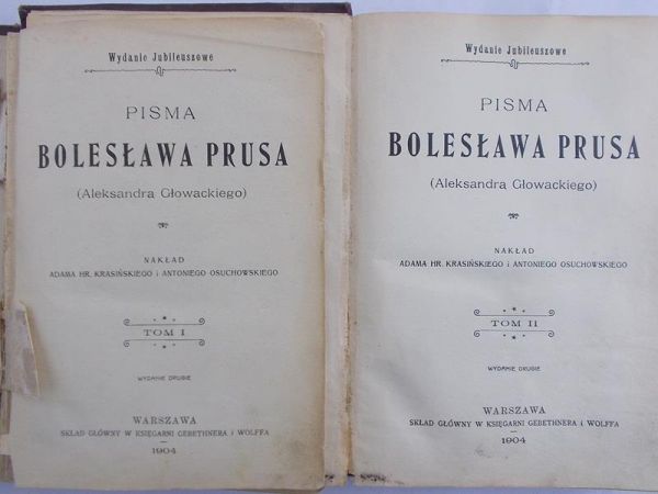 Prus Bolesław - Pisma Bolesława Prusa, tom I-II, 1904