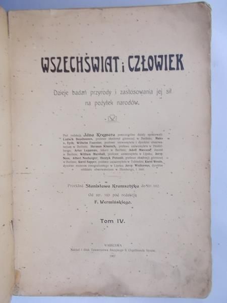 Kremer Jan (red.) - Wszechświat i człowiek, 1907 r.