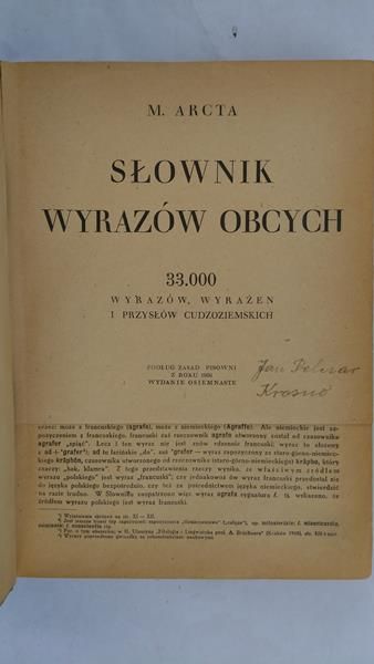 Arcta M. - Słownik wyrazów obcych, 1936