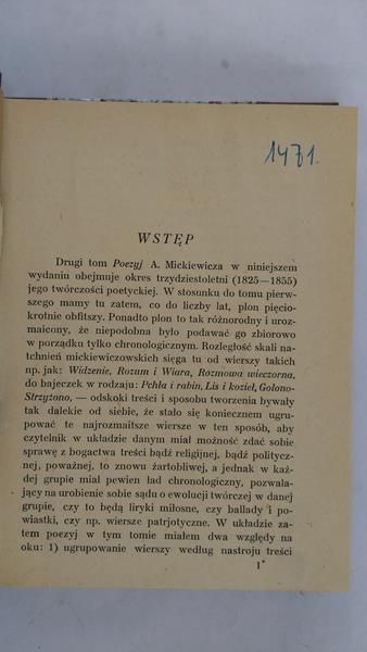 Mickiewicz Adam - Poezje tom 2 1928 r.