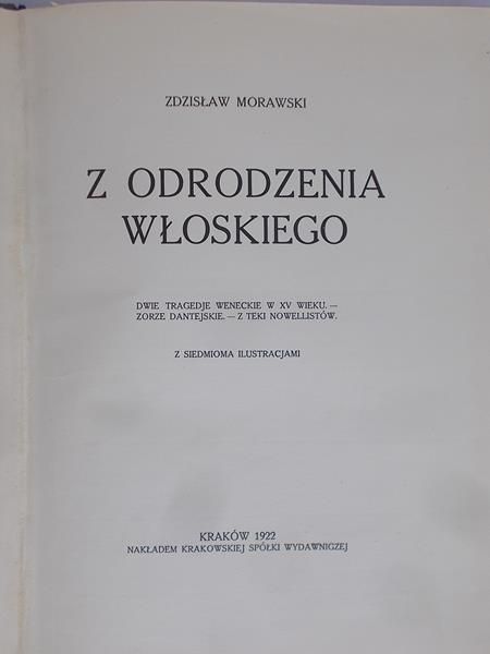 Morawski Zdzisław - Z odrodzenia włoskiego, 1922 r.