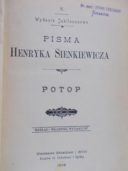 Sienkiewicz Henryk - Potop 1909 r