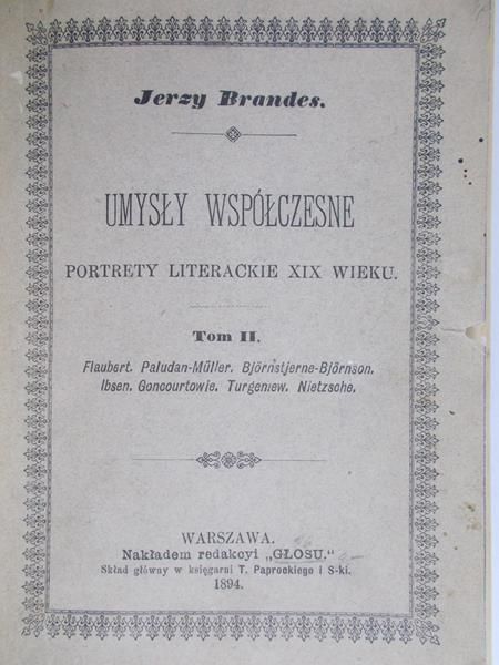 Brandes Jerzy - Umysły współczesne 1894 r
