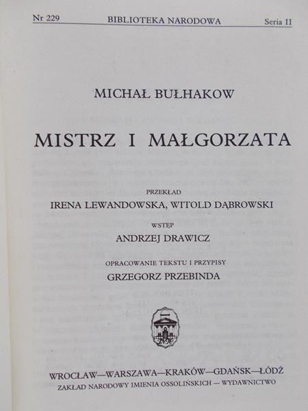 Bułhakow Michał - Mistrz i Małgorzata