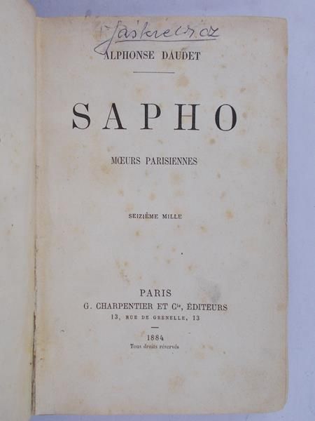 Daudet Alphonse - Sapho 1887 r.
