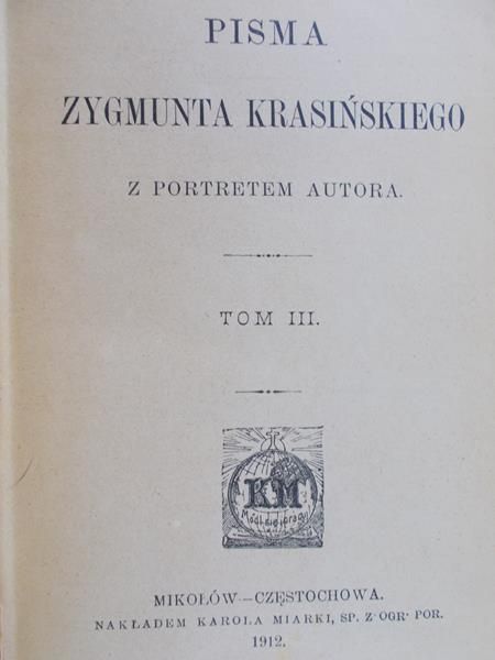 Krasiński Zygmunt - Pisma, 1912 r.