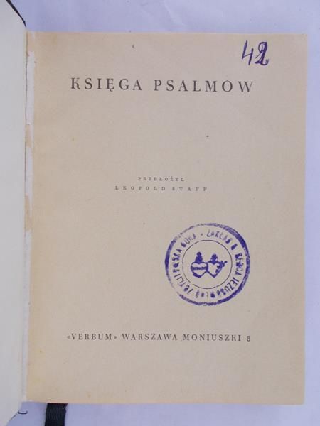 Staff Leopold (przeł.) - Księga psalmów, 1937 r.