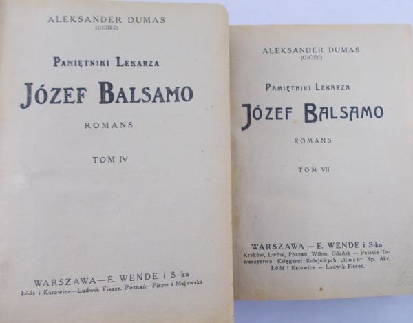 Balsamo Józef - Romans, Tom IV, VII, 1925 r.