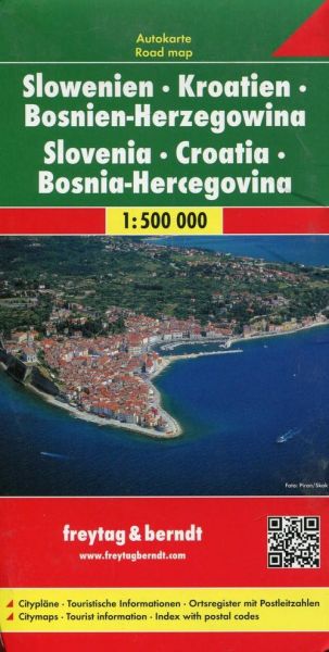 Słowenia Chorwacja Bośnia i Hercegowina mapa 1:500 000 Freytag & Berndt.