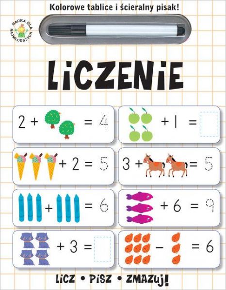 Kolorowe tablice i ścieralny pisak. Liczenie