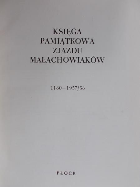 Księga pamiątkowa zjazdu Małachowiaków