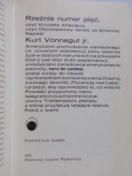 Kurt Vonnegut - Rzeźnia numer pięć