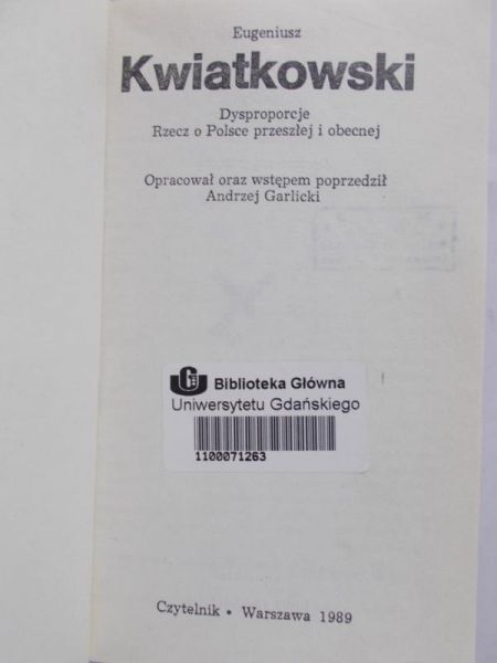 Kwiatkowski Eugeniusz - Dysproporcje