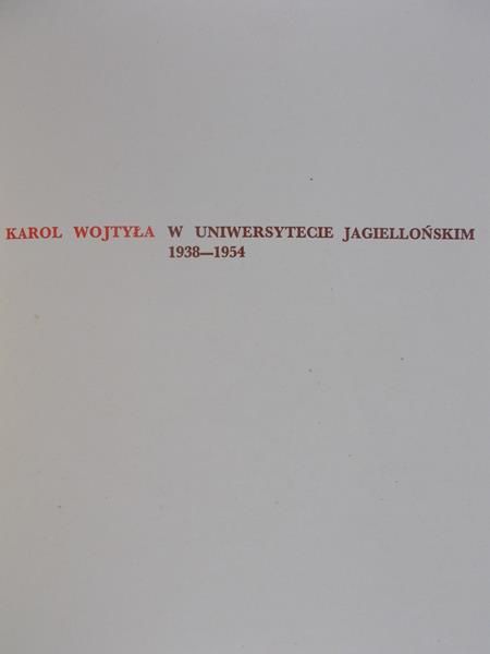 Karol Wojtyła w Uniwersytecie Jagielońskim
