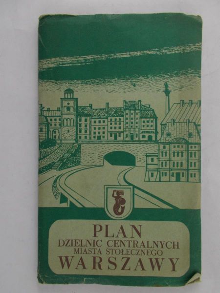 Plan dzielnic centralnych miasta stołecznego Warszawy + spis ulic