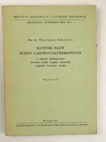 Słownik nazw roślin łąkowo- pastwiskowych