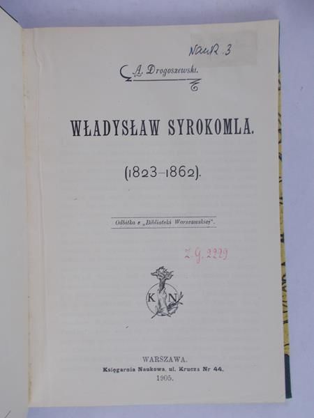 Drogoszewska Aurelia - Władysław Syrokomla : (1823-1862), 1905 rok