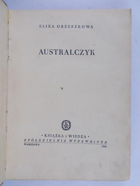 Orzeszkowa Eliza - Australczyk, 1949 r.