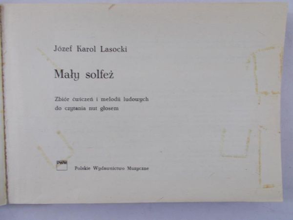 Lasocki Józef Karol  - Mały solfeż