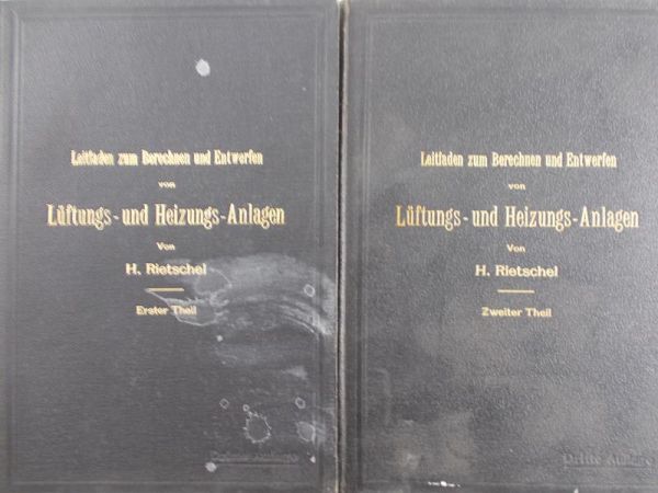 Rietschel H. - Leitfaden zum Berechnen und Entwerten von Luftungs- und Heizungs-Anlagen cz. 1 i 2, 1902 r.