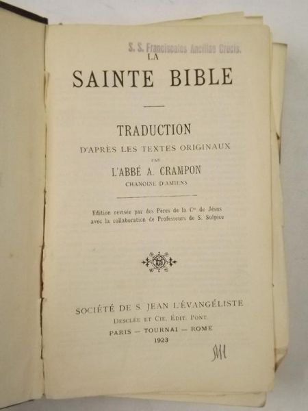 La Sainte Biblie, tom II, 1922 r.