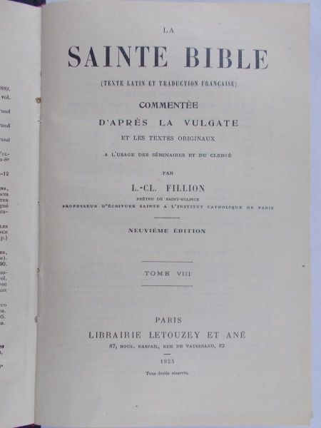 La sainte bible TOM IV, 1924 r.