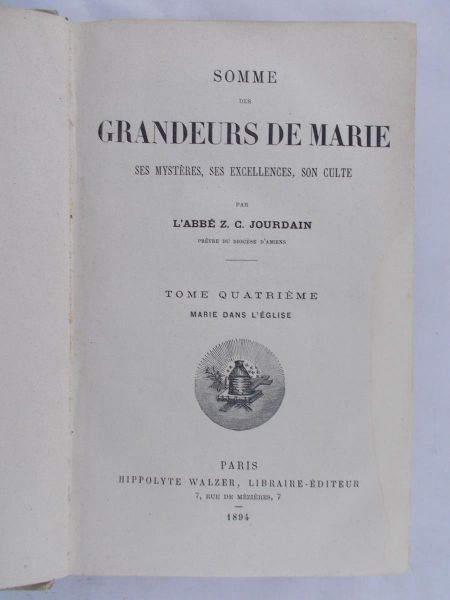 Somme des Grandeurs de Marie, Tom IV, 1894