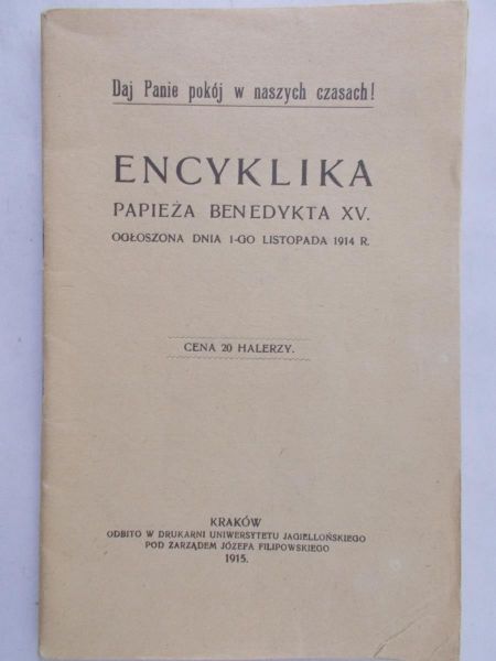 Encyklika papieża Benedykta XV., 1915 r.