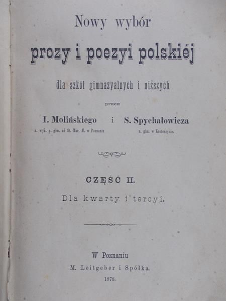 Nowy wybór prozy i poezji polskiej  1878r
