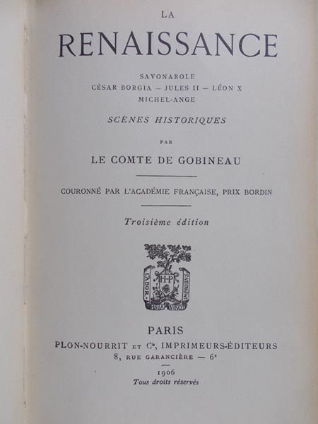 Gobineau - La Renaissance, 1906 r.