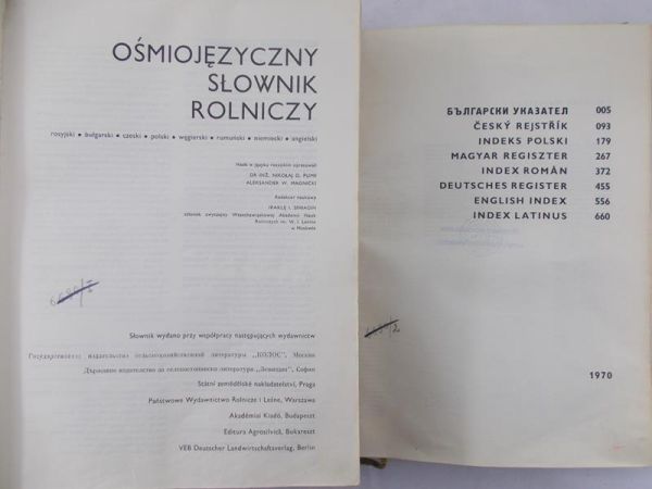 Magnicki Aleksander(opr) - Ośmiojęzyczny słownik rolniczy, Tom I-II