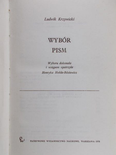 Krzywicki Ludwik - Wybór pism