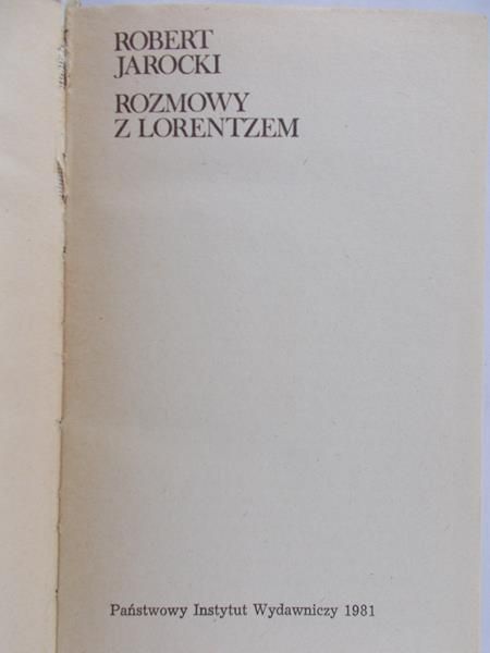 Jarocki Robert - Rozmowy z Lorentzem