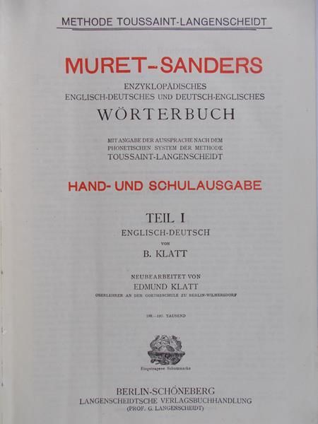 Klatt Edmund  - Muret-Sanders, 1910 r.