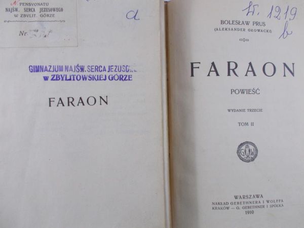 Prus Bolesław - Faraon, 2 tomy, 1910 r.