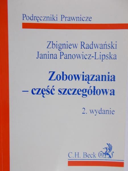 Radwański Zbigniew - Zobowiązania - część szczegółowa