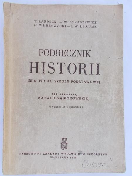 Landecki T. - Podręcznik historii dla VIII klasy szkoły podstawowej, 1948 r.
