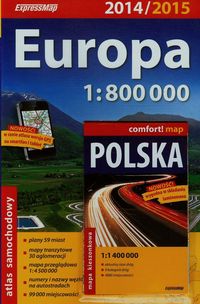 Europa atlas samochodowy 1:800 000 + laminowana mapa kieszonkowa Polski 1:1 400 000, Nowa