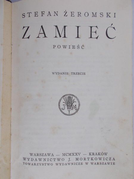 Żeromski Stefan - Zamieć, 1925 r.