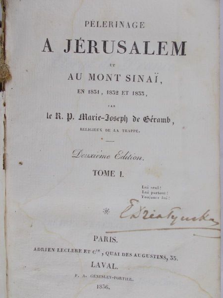 Marie Joseph De Geramb - Pelerinage A Jerusalem, 1836 rok