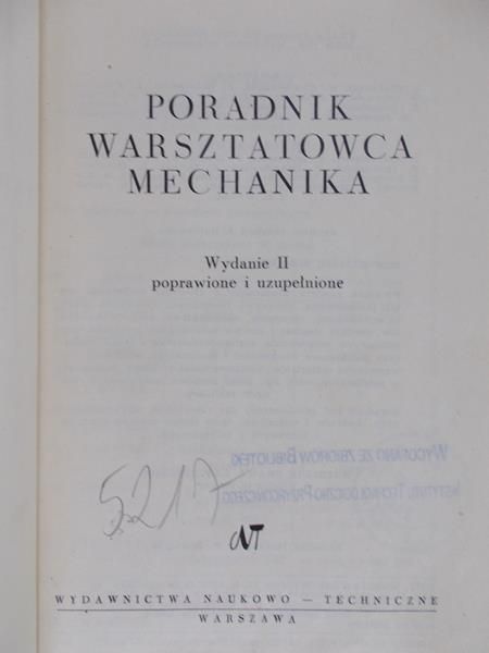 Poradnik warsztatowca mechanika