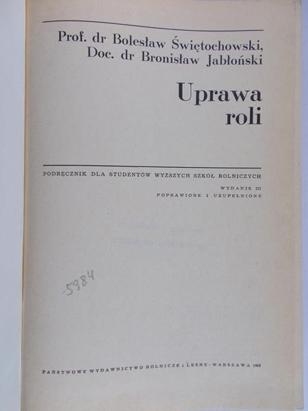 Świętochowski Bolesław - Uprawa roli