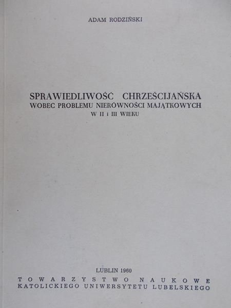 Rodziński Adam - Sprawiedliwość chrześcijańska