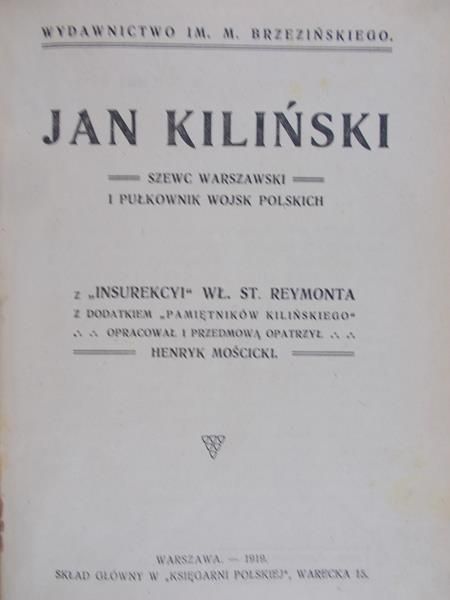 Reymont Stanisław - Jan Kiliński, 1919 r.